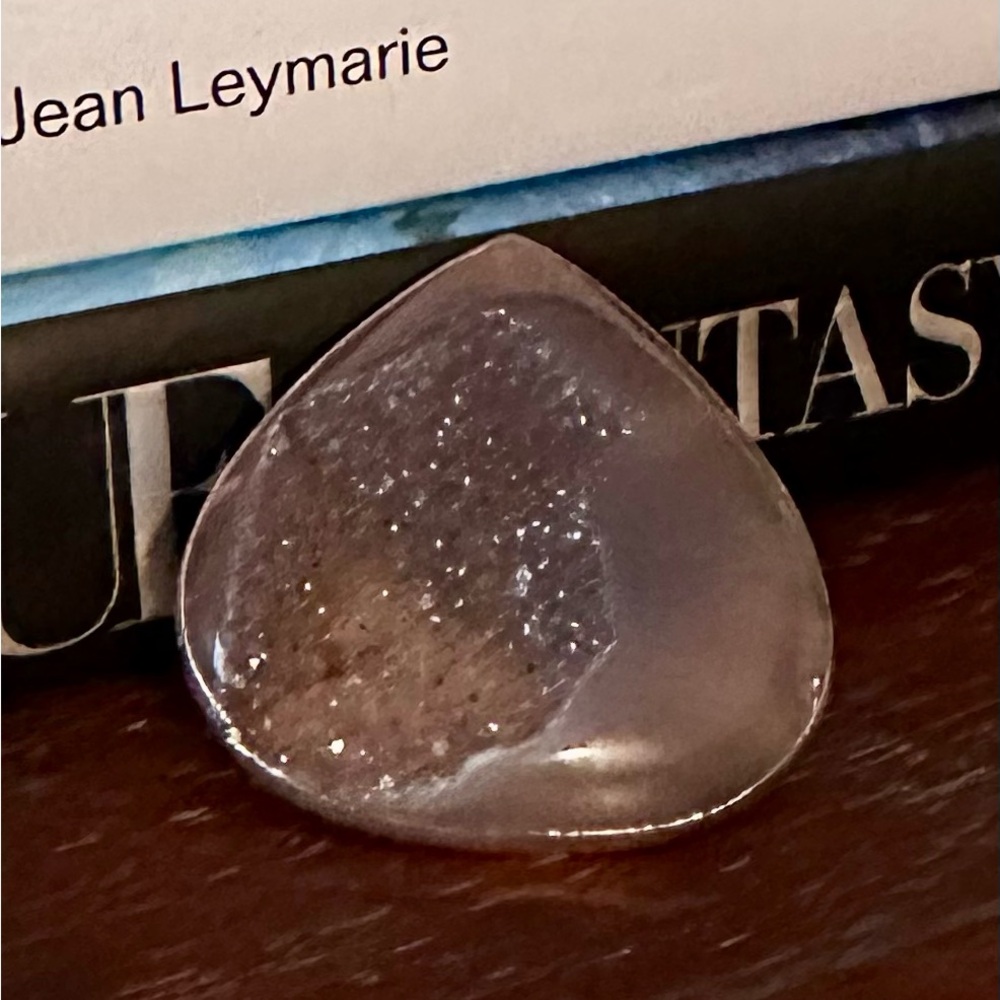 Charlene K Light Brown Druzy Ring Adjustable Silver Plated